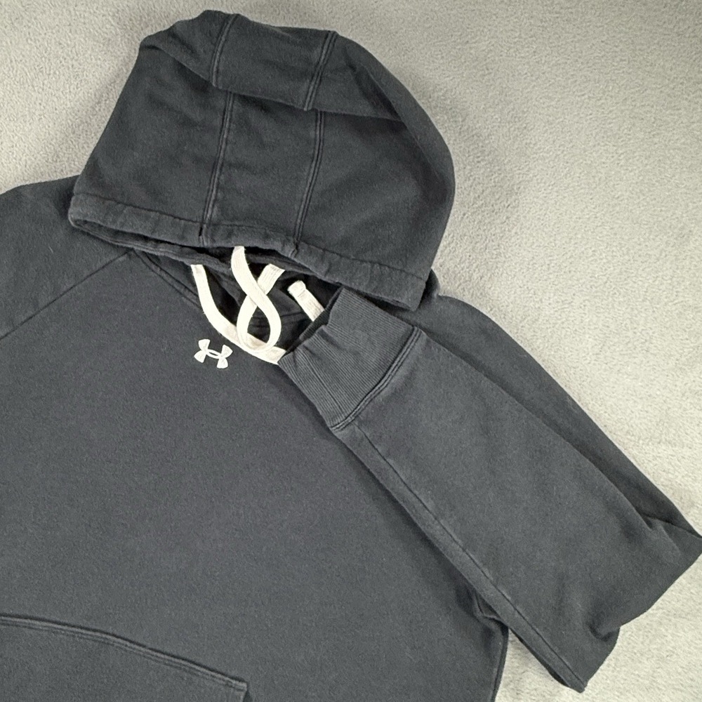 Under Armour Black Pullover Hoodie Men's XL Long Sleeve Logo Pockets Loose